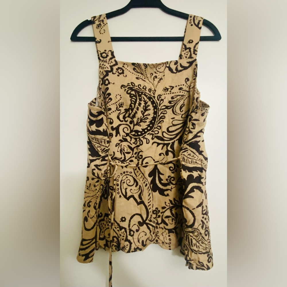 Sanctuary Beige and Black Paisley Tie-Waist Cami